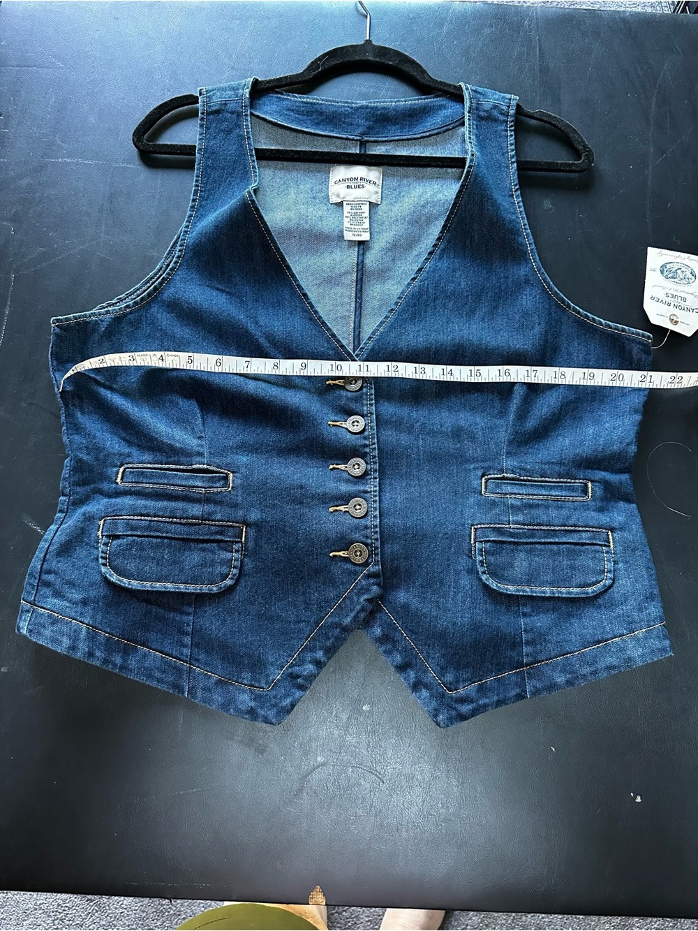 VINTAGE Canyon River Blues Denim Button Front Vest XL - NWT - Picture 4 of 10